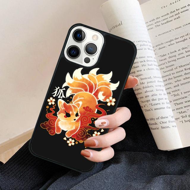 Kitsune Fox Art Phone Case Back Cover for iPhone 17 Air 16 15 14 13 11 12 Pro Max Plus Fundas Coque