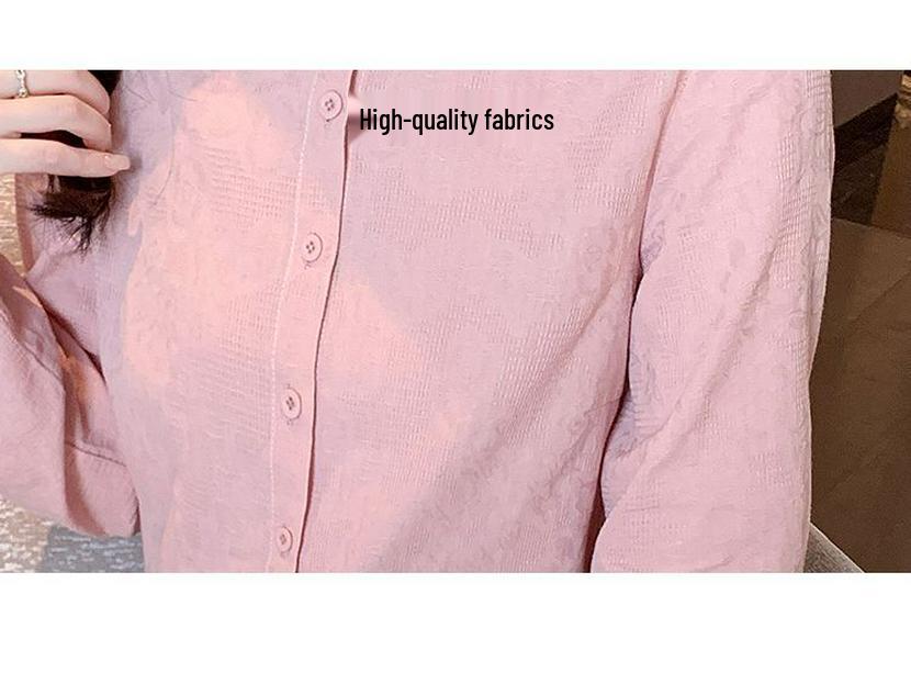 Women's 2024 Spring Pure Cotton Lapel Shirt - Fashionable, Versatile, Age-Defying Long Sleeve Top.