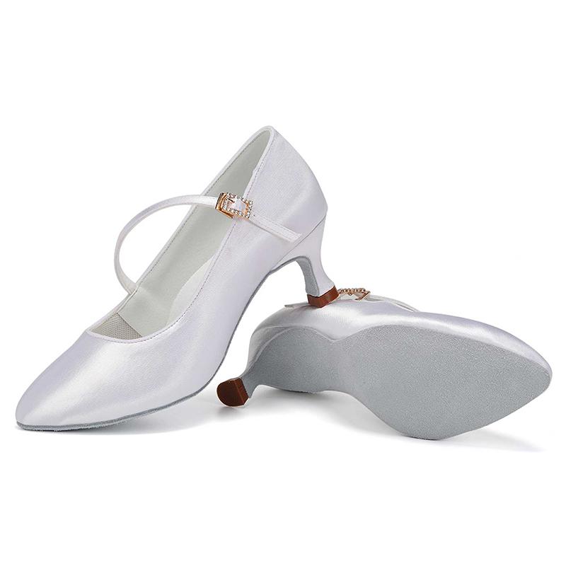 Adult Womens Modern Dance Shoes Adult Women High Heels Silk Waltz Latin International Standard Dance Shoes