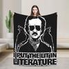 Gothic Edgar Allen Poe The Raven Nevermore Blanket Warm Soft Street Trend Plush Throw Blanket For Home Decor Flannel Bed Cover