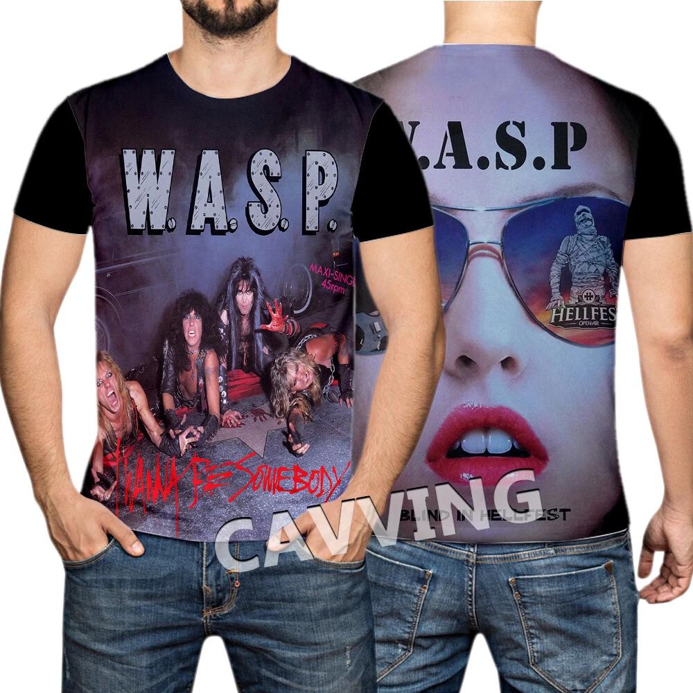 Summer New Men T-shirt Rock Band W.A.S.P 3d Printed Tshirt Men Women Fashion O-Neck Short Sleeve Tops Tees Daily Casual Clothes