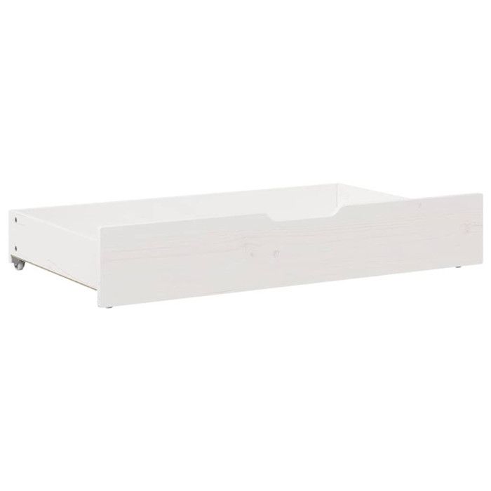 Under-bed Drawers 2 Pcs White 90x55x16 Cm Solid Pine Wood