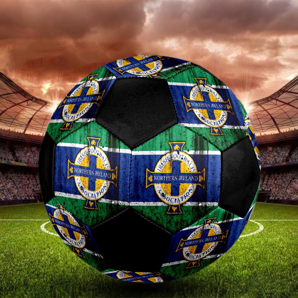 SIZE 5 Northern Ireland National Football Team Soccer Ball Colorful All Ages Machine Stitched PVC Competition Ready Durable High-Bounce