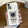 Shiny Glitter Quicksand Bear Phone Bracket Case For Xiaomi Redmi Note 13 11 12 11S 12C 10C 10A 9 9C POCO X5 X3 Pro Plating Cover