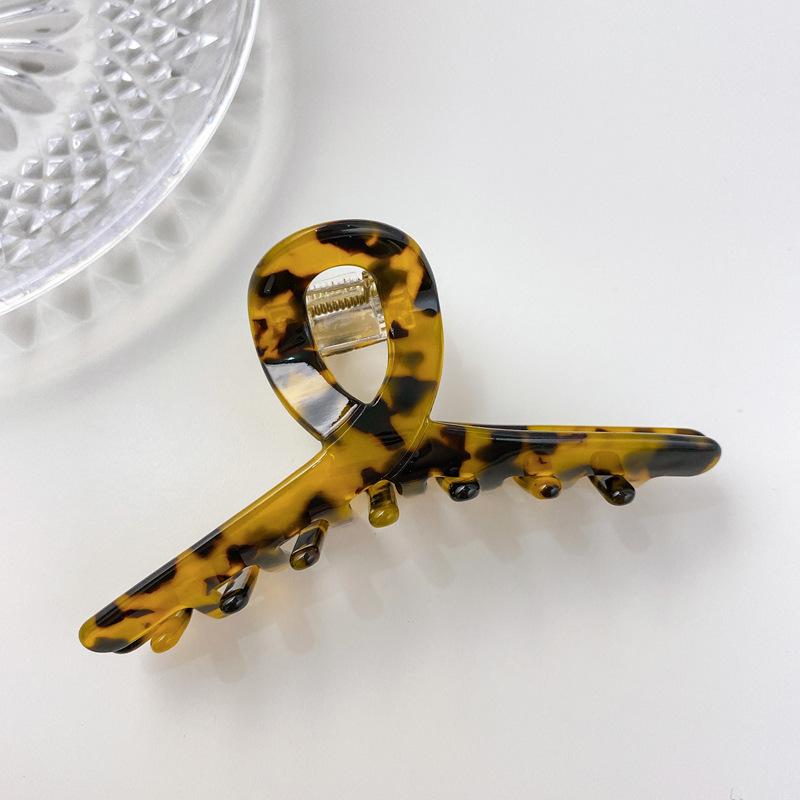 105cm Acetate Stunning Hair Claw Clip In Amber Green And Tortoise Shell Patterns For Trendy Girls