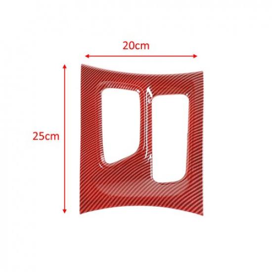 Central Gear Shift Box Panel Trim Decor Cover For Dodge Charger 2015+ Red Carbon