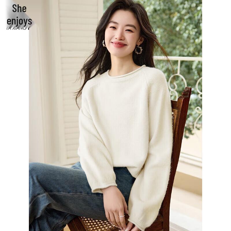 

Женский свитер крупной вязки однотонный свободного кроя M