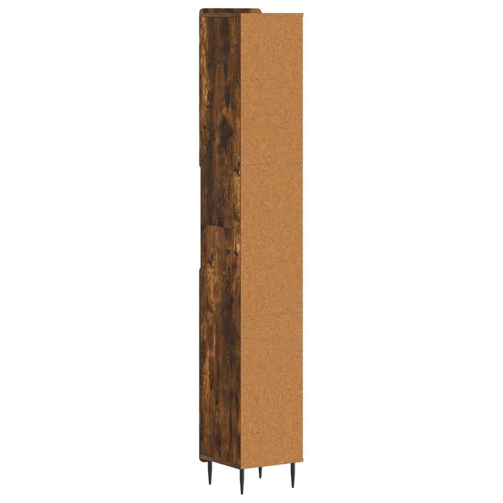 Bathroom Cabinet with Open Shelf ZWOLLE Smoked Oak