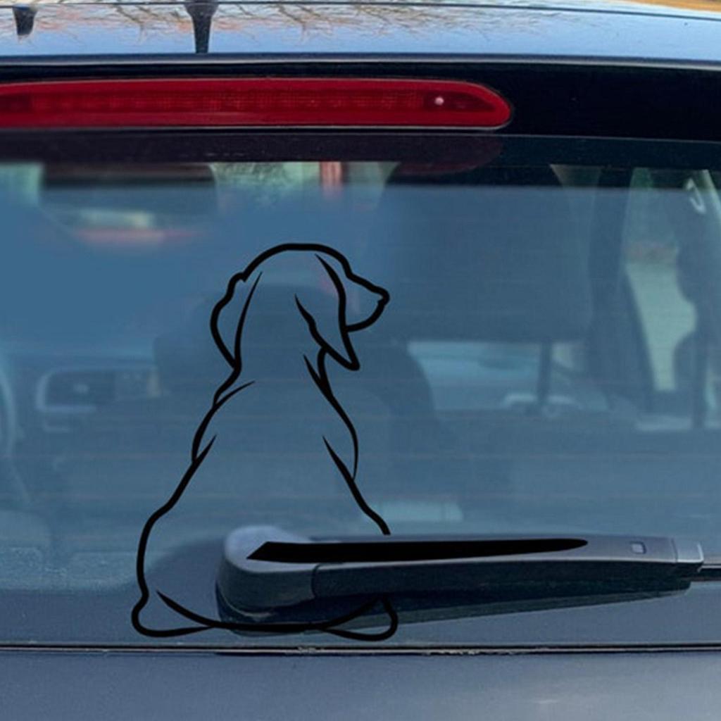 Vinyl Car Sticker Dog Windshield Dogs Sticker Interesting Tail Wiper Decals Removable Murals S1435