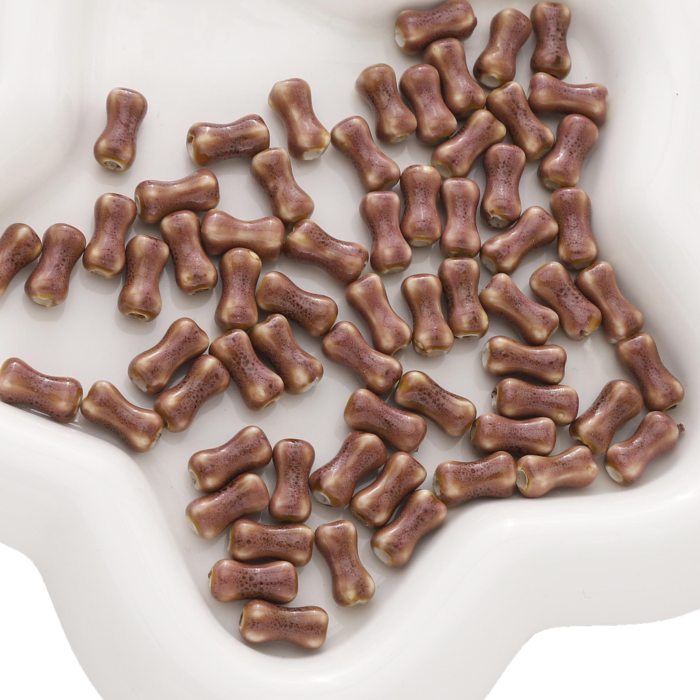 

2-10 шт. Керамические бусины ручной росписи костяной интервал разбросанные бусины для самостоятельного изготовления браслетов ожерелий ювелирных изделий 2pcs