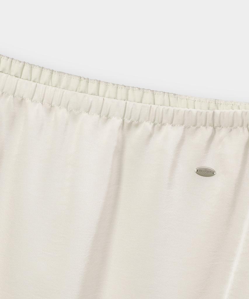Yujen Satin Lace Midi Skirt_Ivory