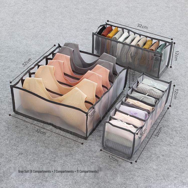 Underwear Storage Box: Foldable Organizer for Bras, Panties, and Socks with Dividers for Women's Drawers