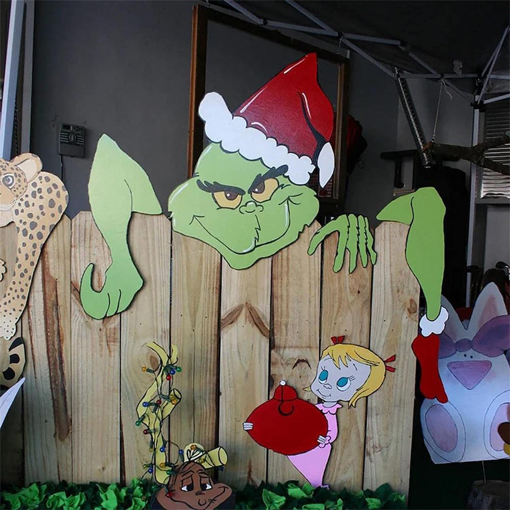 Julegjerde Hagehagedekorasjon Morsom Grinch-dekor Plenhage
