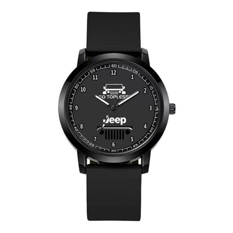 Jeep Brand Fashion Trendy Car Logo Watch Car Emblem Accessories Quartz Watch Unisex Student Water-Resistant Electronic Watch