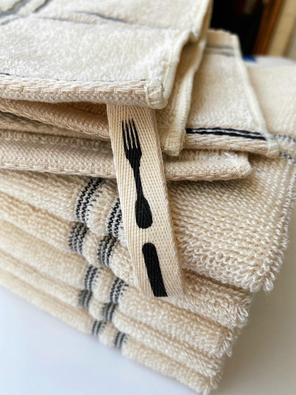 Pure Cotton Classic Striped Towel - Hand, Kitchen, Face 33x33 cm бежевый