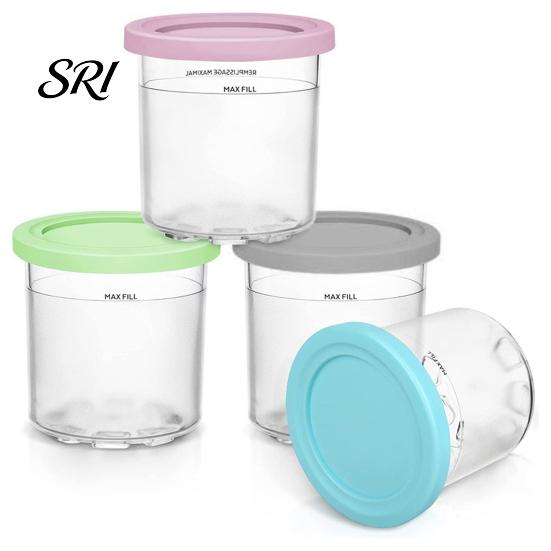 Tazza per Gelato NC300 Ninja Creami Compatibile con Serie NC299AM NC300s NC301 Contenitore Trasparente Ermetico Riutilizzabile Ricambio Lavabile in Lavastoviglie