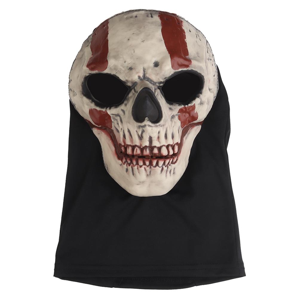 

Paintball Full Mask Headgear Breathable Skull Head Soft Helmet Mask Creepy Full Face Headgear Halloween Cosplay Props чорний