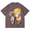 230 Gsm 100% Cotton One Piece V62 Sanji Print Unisex Heavy Cotton T Shirt