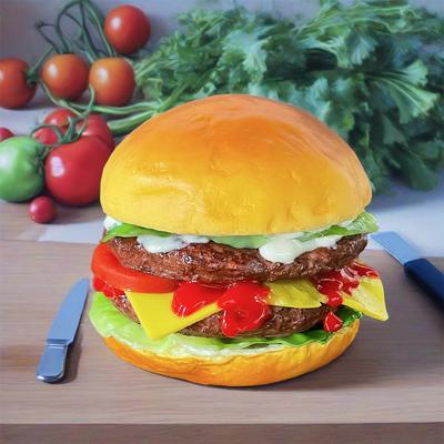 Lahodný Rychlé občerstvení Hovězí Burger Hranolky Plakát a Tisky Malba na plátno Nástěnné umění Obrázky do jídelny Burgerárna Domácí dekorace