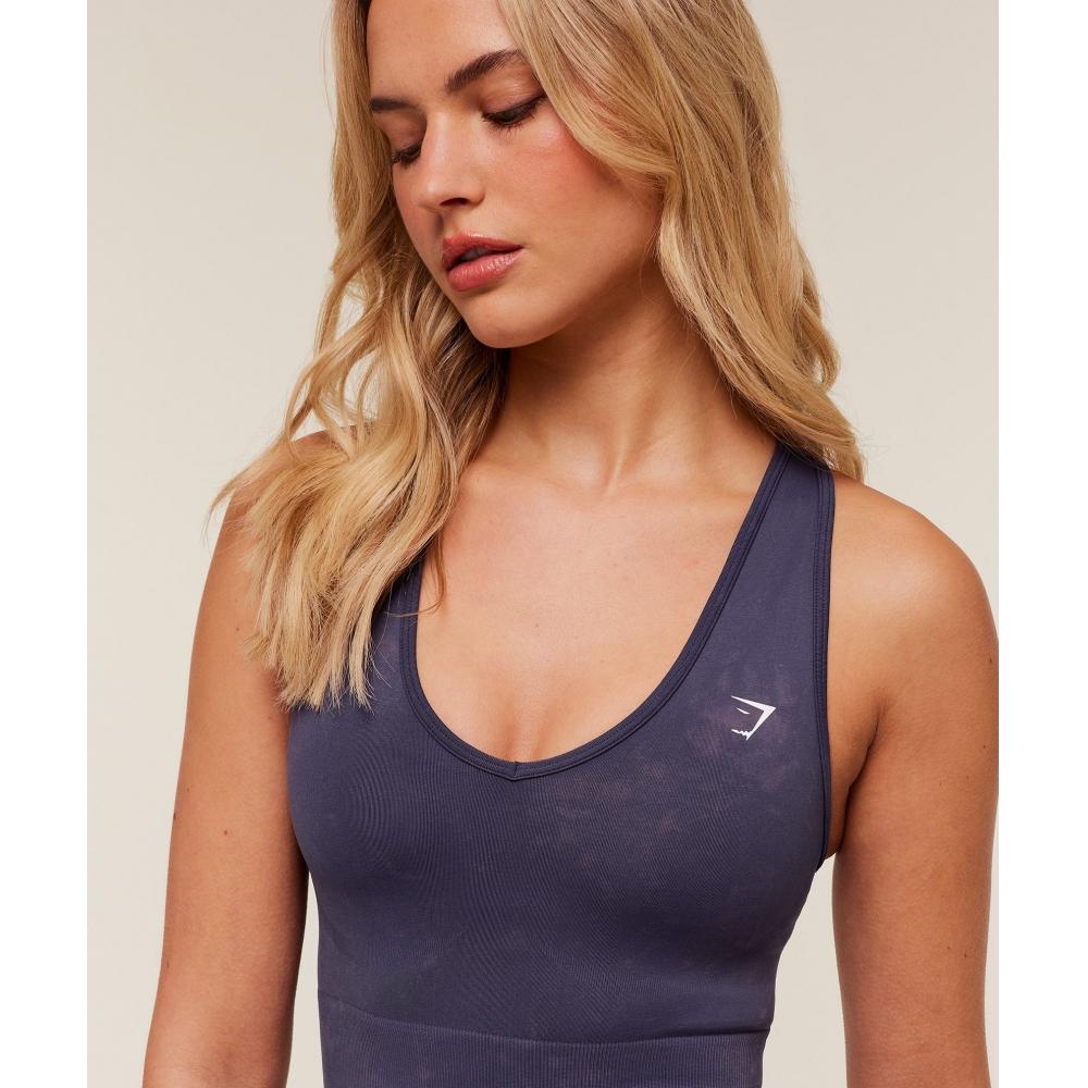 Gymshark Everyday Seamless Washed Crop Tank Gs Midnight Purple Wash B6b8z Pcl1