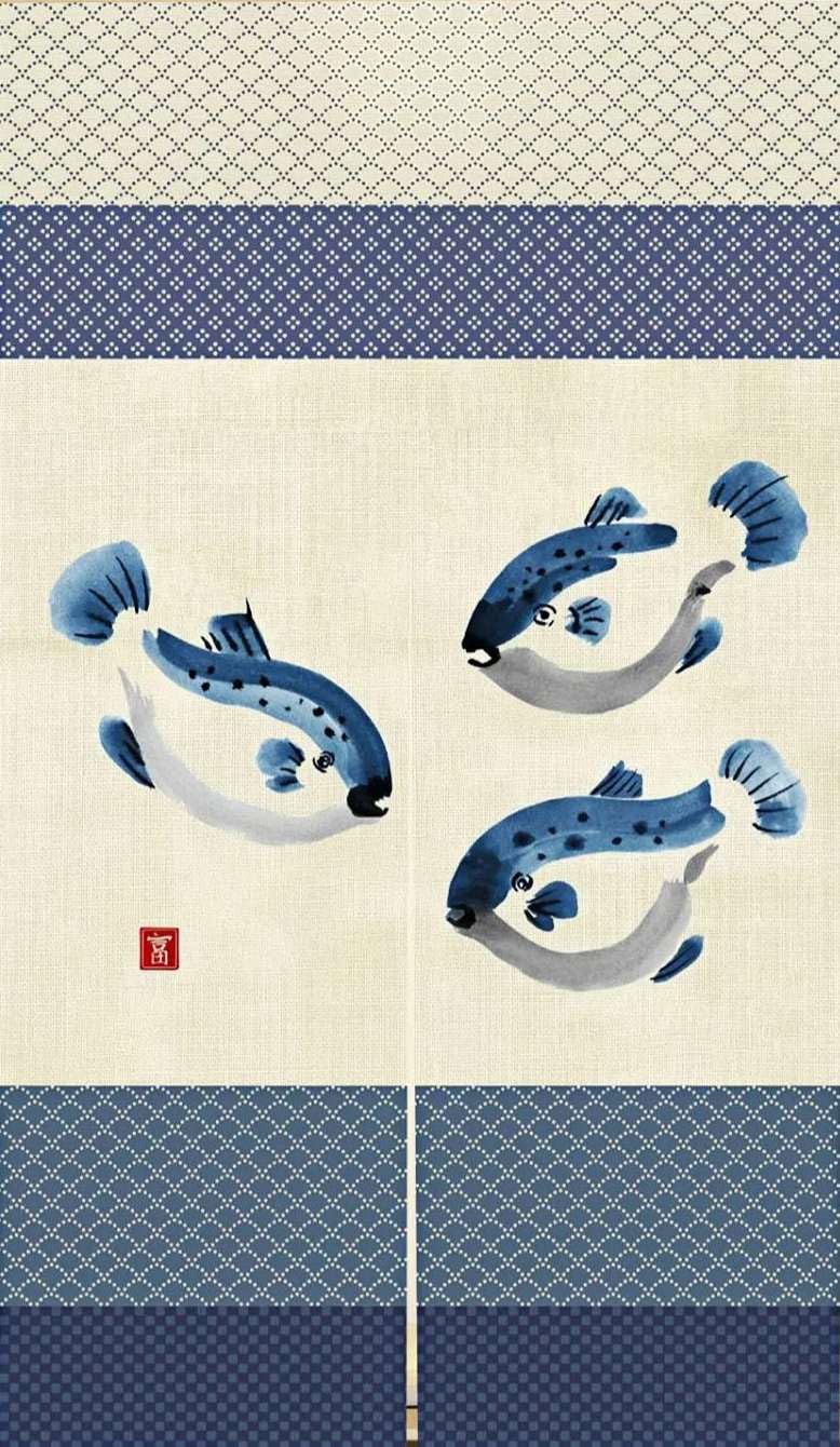 

Стильные и милые шторы норен с благоприятным изображением рыбы фугу, шторы-перегородки для комнаты для уединения и Идеальные для гостиной, гардеробной и 85см 150см NR1103