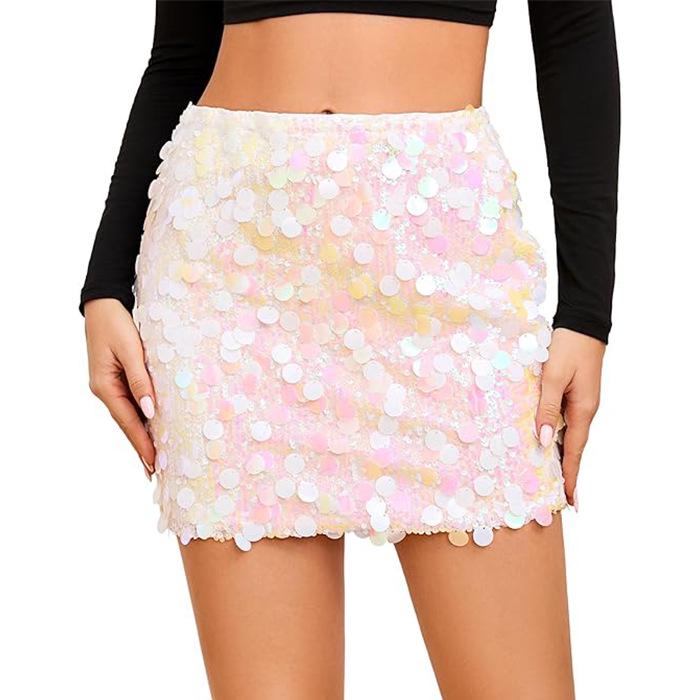 Sexy High Waist Sequined Dance Skirt