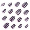 Short Fake Nails with Glitter Decor Purple Base Color with Glossy Texture Nails for Shopping Traveling Dating