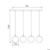 Suspension décorative 4xG9 10W – Design métal Ambre