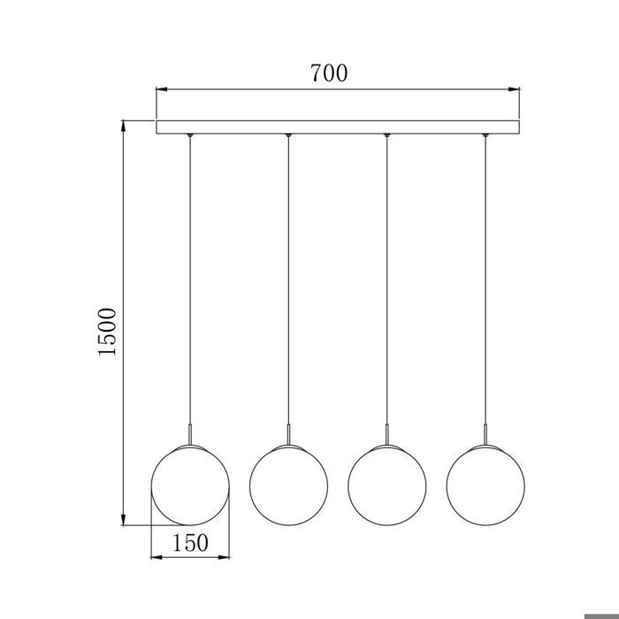 Suspension décorative 4xG9 10W – Design métal Ambre