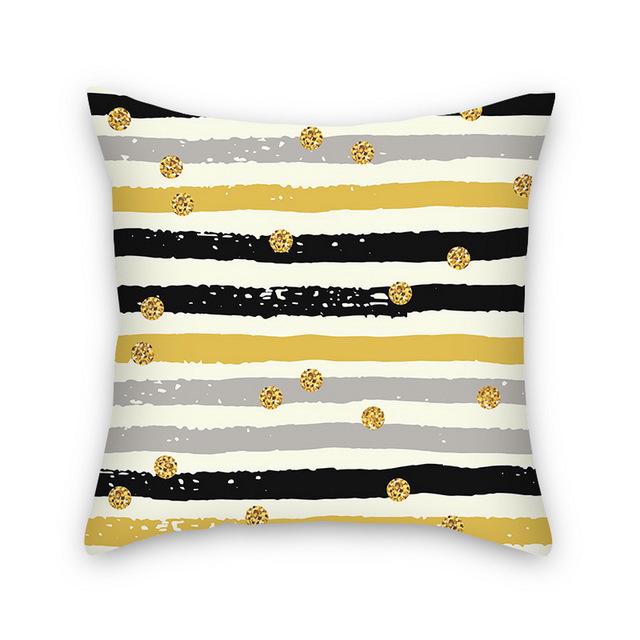 Sandstone Simple Yellow Pillow Geometric Pillow Case Plush Car Living Room Sofa Pillow Nordic