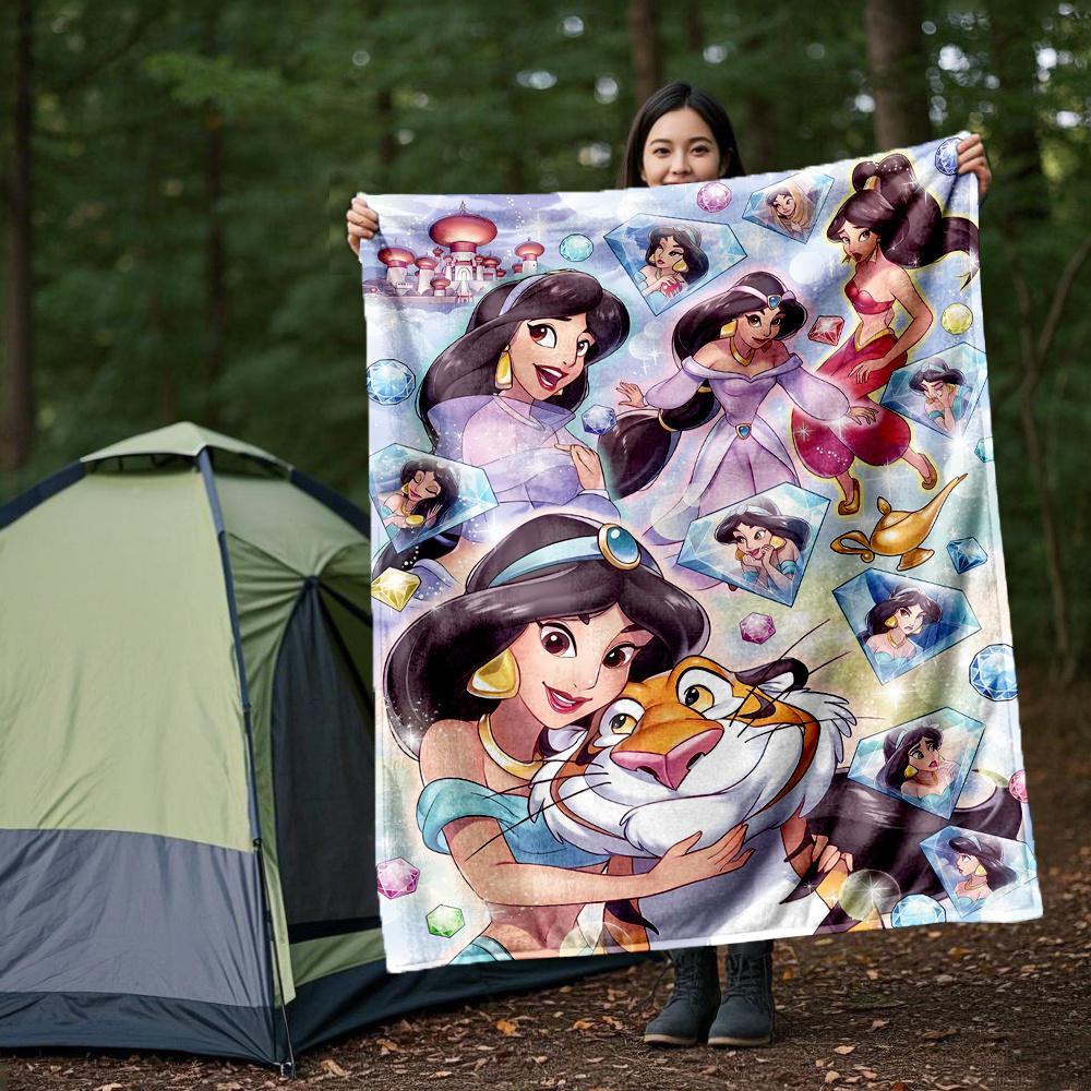 

1pc, Aladdin Princess Jasmine Blanket Soft & Cozy Throw Blanket, Perfect Gift for Any Occasion, Living Room, Travel, Camping 80x120cm