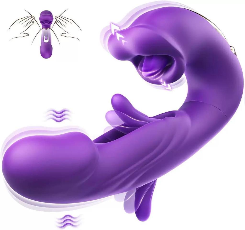 Juguetes sexuales femeninos con 7 modos de lamer, empujar y vibración; juegos de vibradores femeninos; conjuntos de juguetes sexuales femeninos; vibradores con estimulación clitoriana
