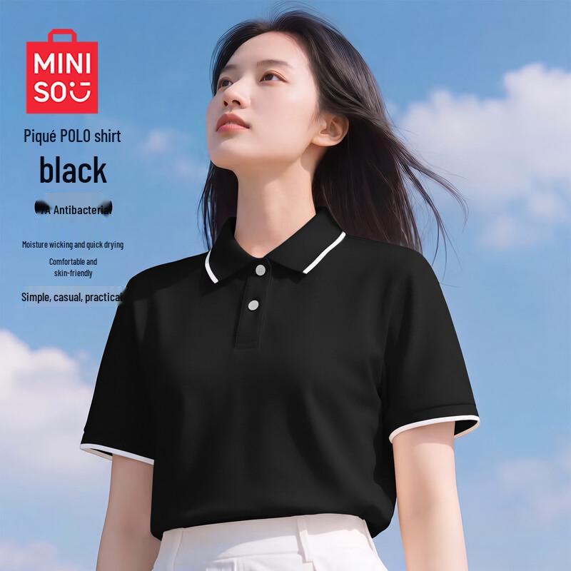 

MINISO Women s 2026 Summer Breathable Quick-Dry Half-Sleeve Polo T-Shirt M