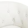 Club Armchair with Footstool White Faux Leather