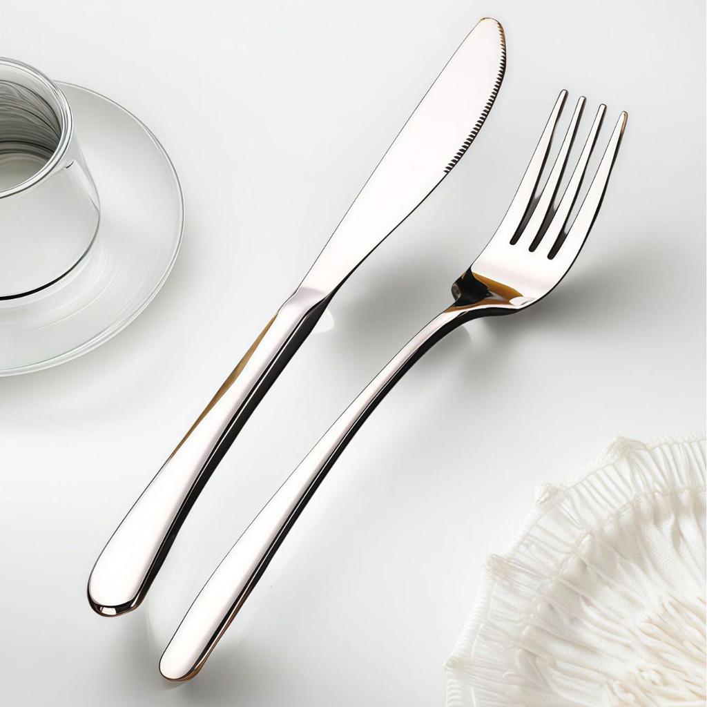 Elegant Stainless Steel Steak Knife and Fork Set - 304 Western Tableware for Hotel