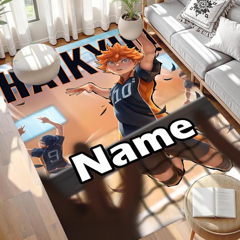 Custom Name Personalized Haikyu Print Carpet, Versatile Home Decor Rug, for Playroom, Apartment, Balcony, Entryway, Hallway Gift