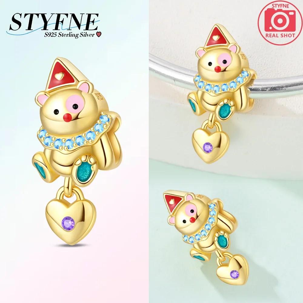 Authentic Original Brown Bear Cute Animal Polar Bear Heart Love Copper Metal Bag Charm Bead Components Bead Component Compatible With Bracelet High