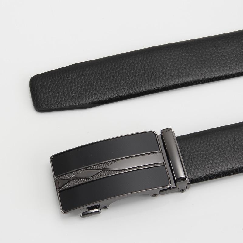 

Мужской ремень из микрофибры, устойчивый к царапинам, автоматическая пряжка, деловой повседневный, имитация коровьей кожи, мужской ремень 110-130CM