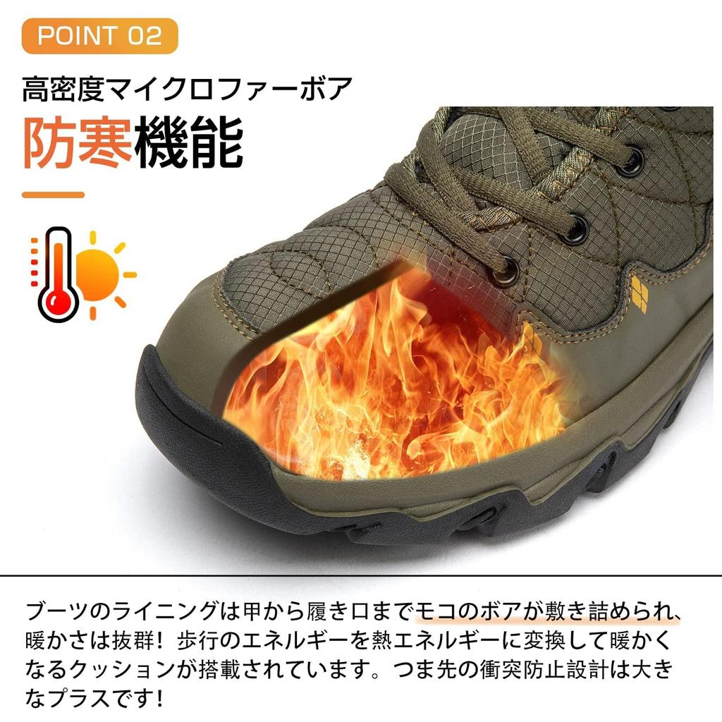 NEARDREAM Winter Snow Boots with Fleece Thick Army Size Women's Lining, High-Top Design, Lightweight, Non-Slip, Sole, Warm, Green, 23.0