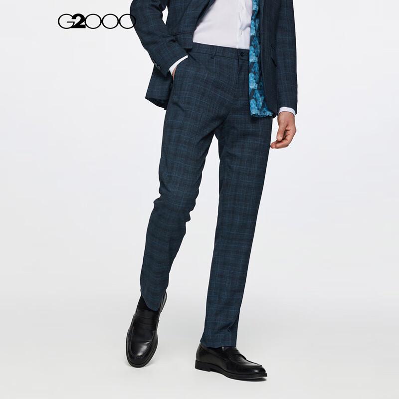 

G2000 Men s Comfortable Plaid Formal Trousers 32