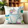 CCute Pixel Tamagotchi Characters Color  Pillow Case Square DoubleSided Sofa Cushion Cover Bedroom Bedside Pillow