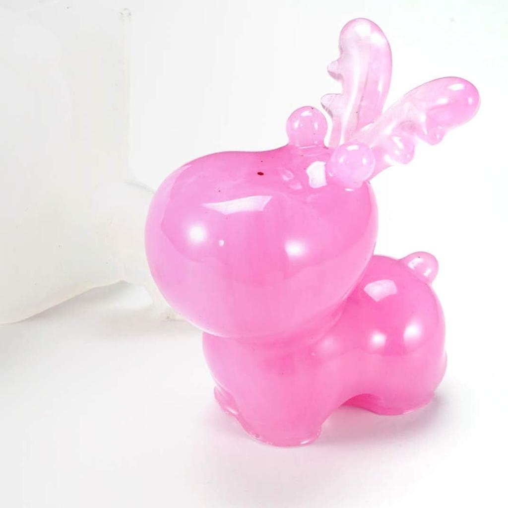 iSuperb Silicone Molds Animal Cute Epoxy Resin Molds 3D Deer and Antlers Molds for DIY Resin Casting (Transparent)
