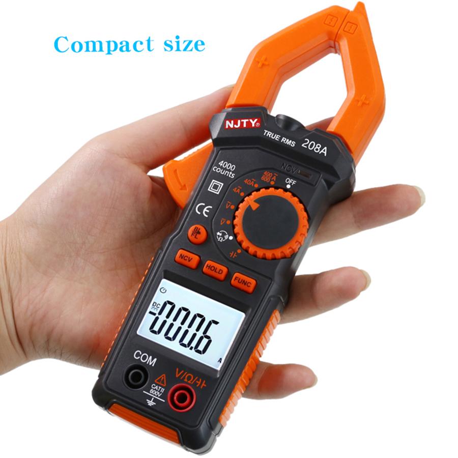 NJTY 208A Smart Clamp Meter High-Precision Electrician Multimeter Household Multimeter Ammeter