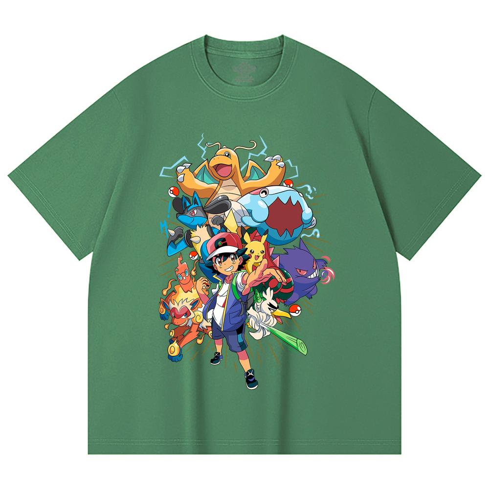 230 Gsm 100% Cotton Pokemon V20 Print Unisex Heavy Cotton T Shirt