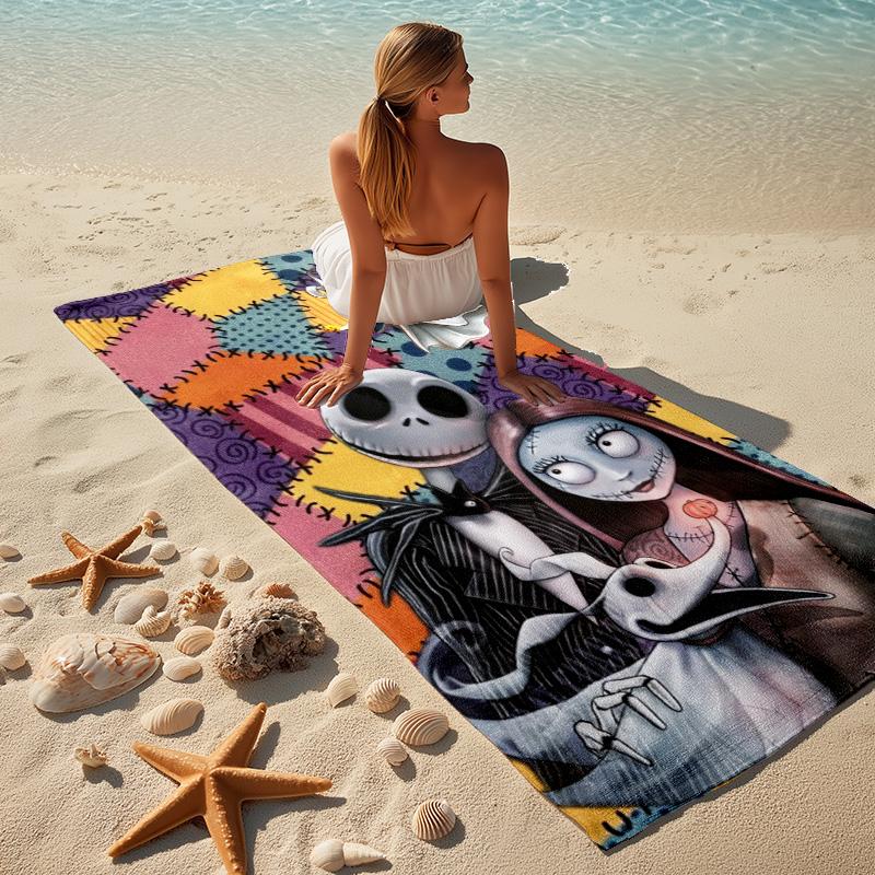 Nightmare Before Christmas Stylish Digital Printing Beach Towel Quick Drying Absorbent Blanket For Beach Pool Gym Travel Christmas Gift C9211566