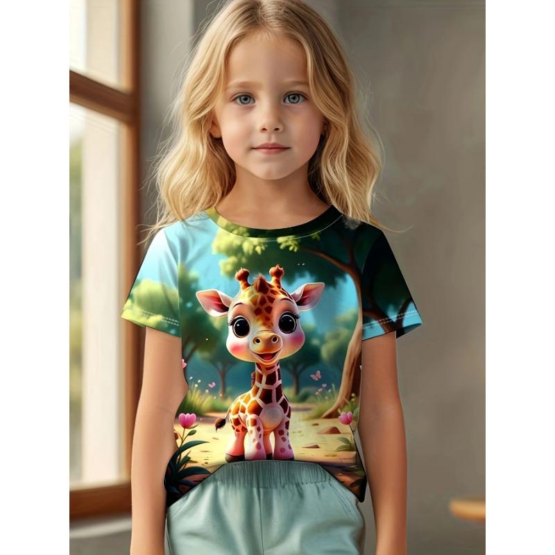 Summer Kids Cartoon Tops Tees Funny 3D Printed Animal Dog T-shirt Fashion Children Short Sleeve Clothing Boys Casual