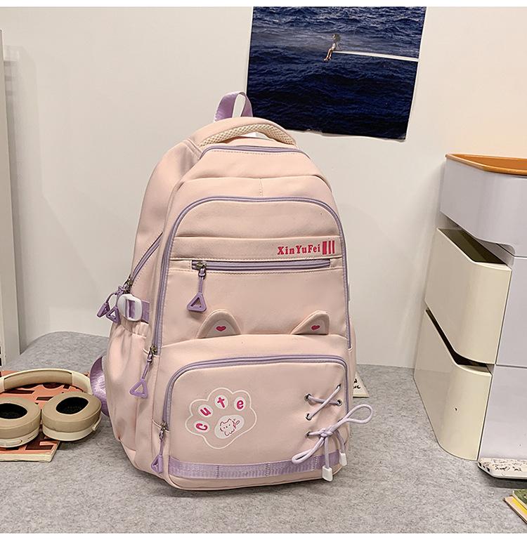 School bag new cute junior high school student school bag high value ins wind light large capacity backpack casual versatile backpack