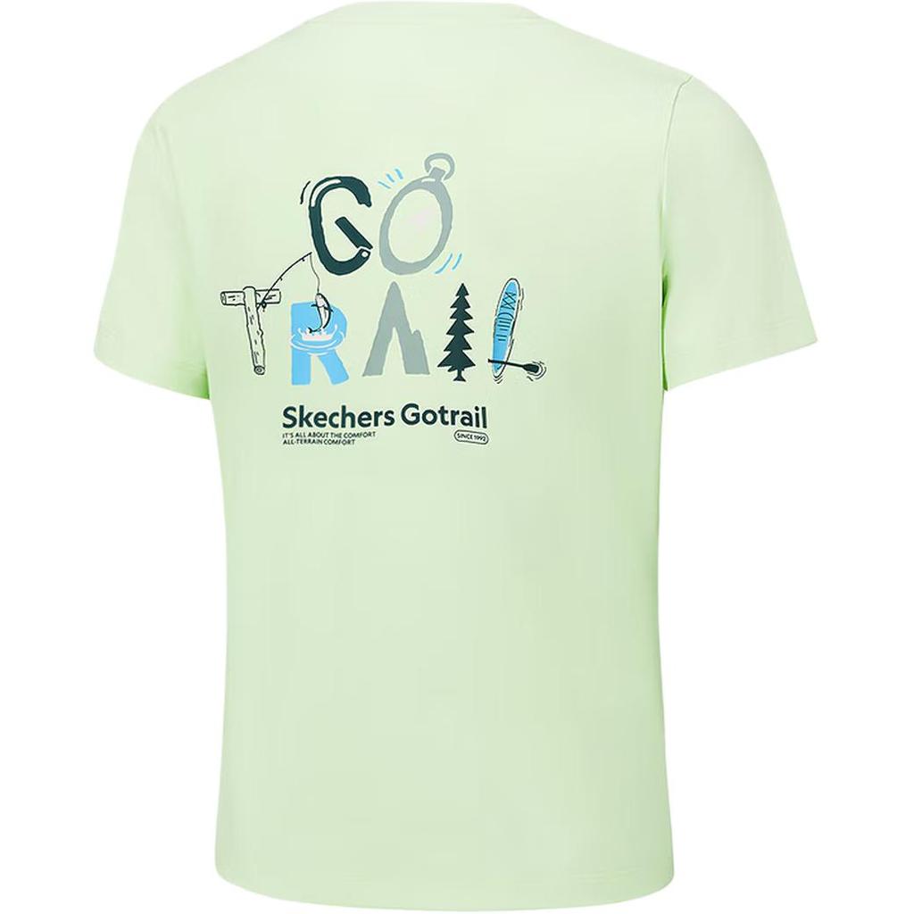 Skechers Go Dri Outdoor Sports Breathable Pullover Knitted Short Sleeve Quick Dry T-Shirt Women Tops P226W066-004B