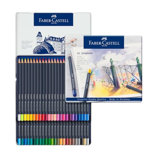 Faber-Castell Goldfaber Colored Pencil Set, 48 Colors In a Tin, 114748