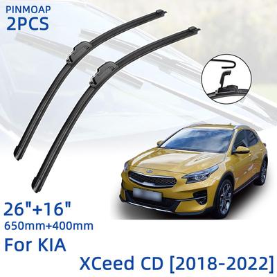 For KIA XCeed CD 2018-2022 26"+16" Front Wiper Blades Brushes Cutter Accessories 2018 2019 2020 2021 2022